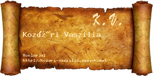 Kozári Vaszilia névjegykártya